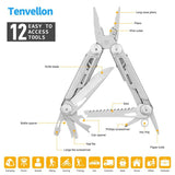Tenvellon Outdoor Folding Pliers 12 in 1 High-Quality Precision Combination Multi Tool