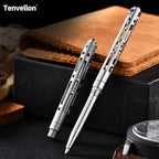 Compact titanium alloy pen with textured grip