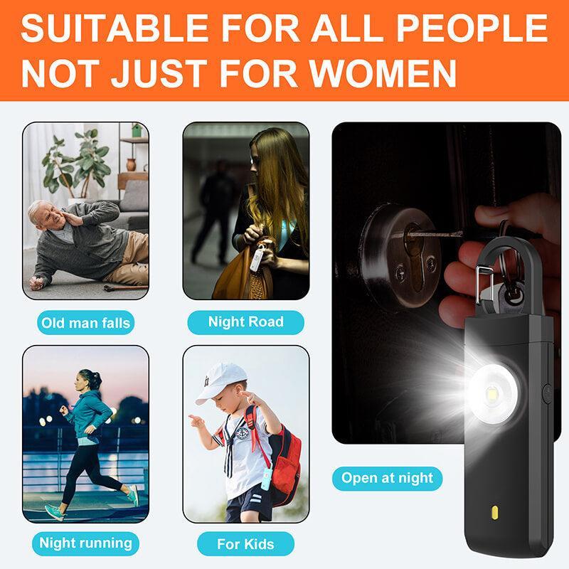Tenvellon Personal Alarm Keychain Rechargeable Batteries 130dB for Women and Kids