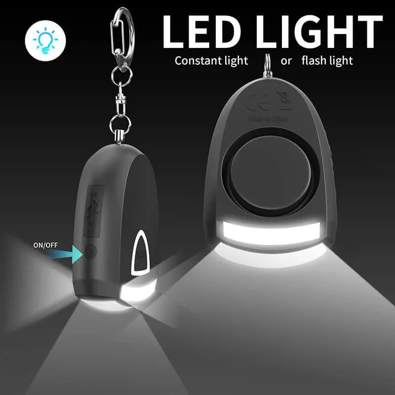 Tenvellon Personal Alarm Keychain 130dB Rechargeable Batteries