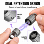 Small titanium alloy keychain clip attached to key rings