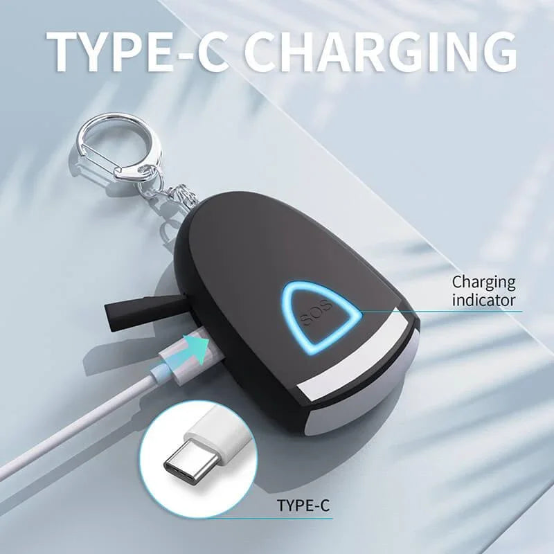 Tenvellon Personal Alarm Keychain 130dB Rechargeable Batteries