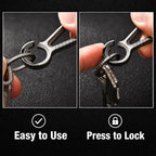 CNC-machined titanium EDC key clip with key ring
