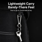 Titanium keychain clip with open-ring design for quick access