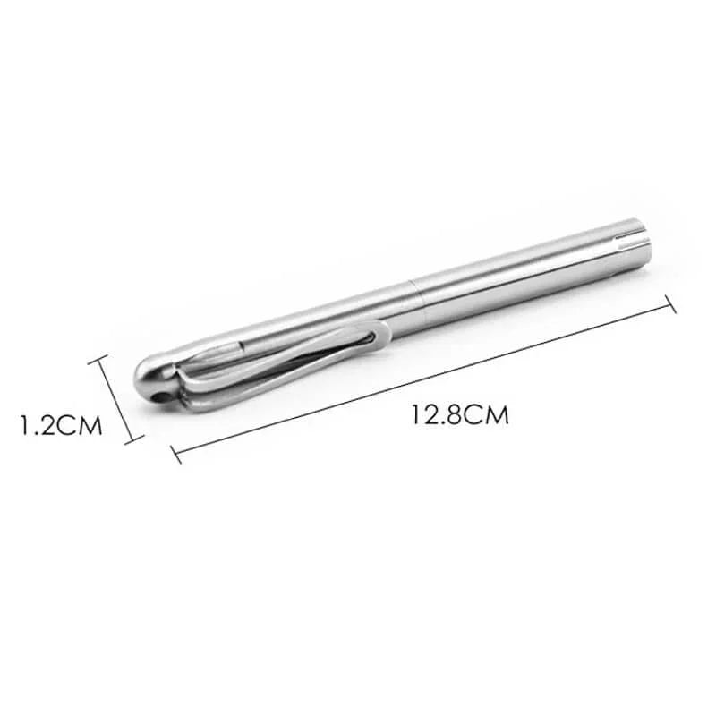Compact metal pen size detail