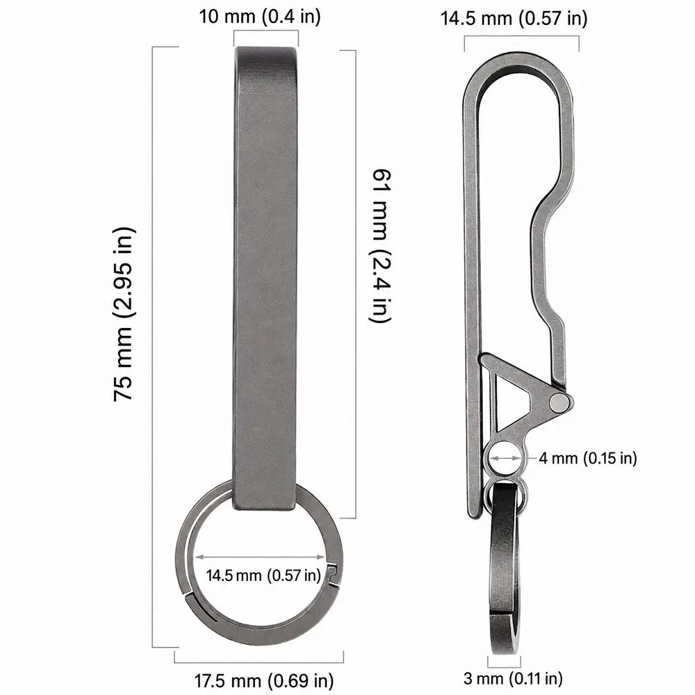 Belt key clip attached to leather belt with key ring
