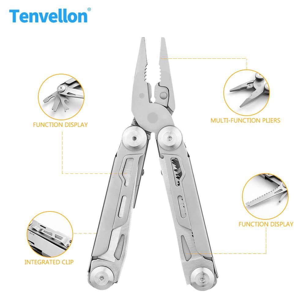 Tenvellon Outdoor Folding Pliers 12 in 1 High-Quality Precision Combination Multi Tool