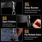 EDC belt key clip with detachable key ring