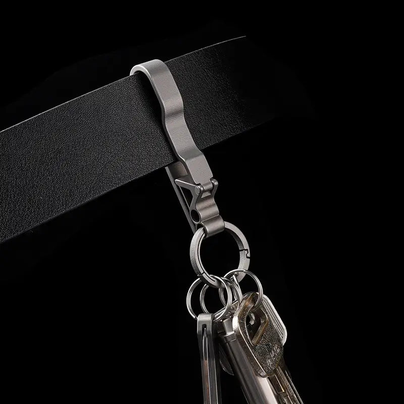 Titanium Belt Key Clip with Key Ring, EDC Key Hanger for Daily Carry Secondary image