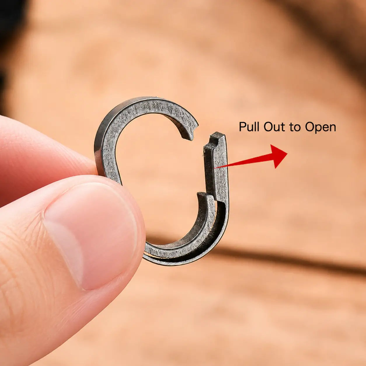 Titanium keychain connector size information 2cm by 1.3cm