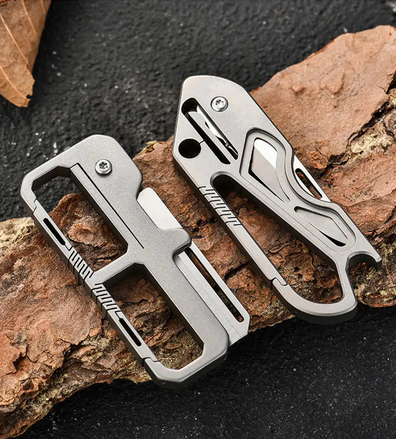 Titanium Keychain Bottle Opener with Spring-Free Clasp Secondary image