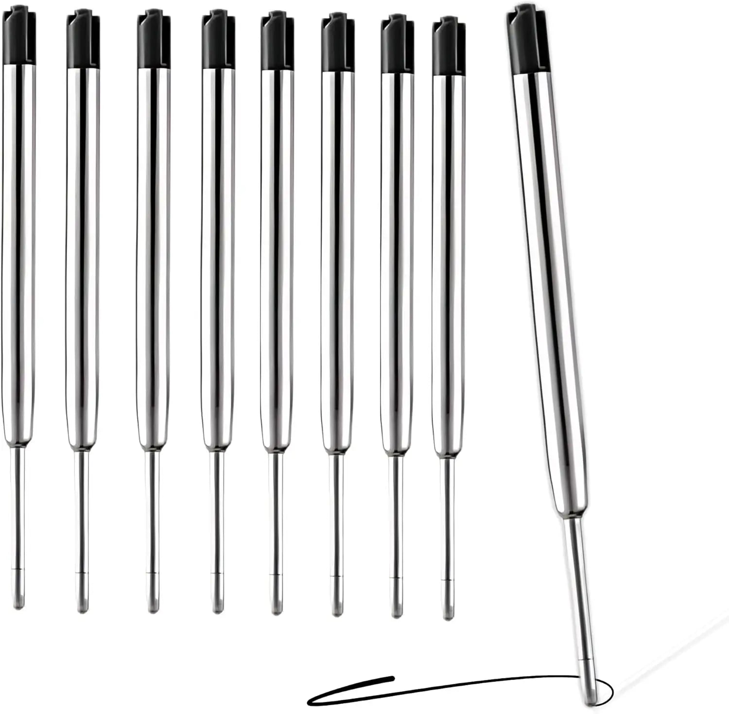 Ballpoint Pen Refills for EDC Pens, Black and Blue Ink Replacement Refills