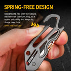 Titanium Keychain Bottle Opener with Spring-Free Clasp