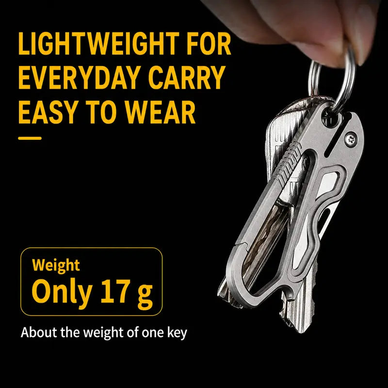 Titanium Keychain Bottle Opener with Spring-Free Clasp