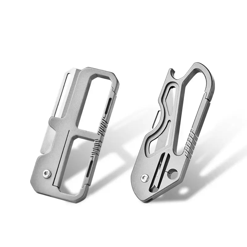 Titanium Keychain Bottle Opener with Spring-Free Clasp