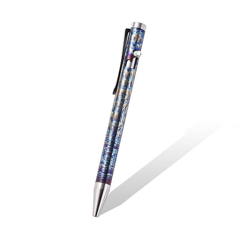 Tenvellon Titanium Bolt Action EDC Pen with Pocket Clip