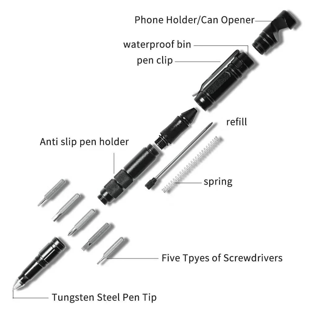 Tenvellon 6-in-1 Utility Pen with Screwdriver Bits P08S Secondary image