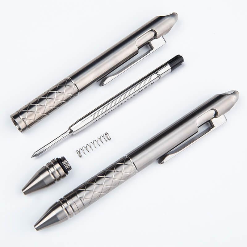Tenvellon Titanium tactical Pen Button Writing Fluent Light Portable Multi-purpose EDC