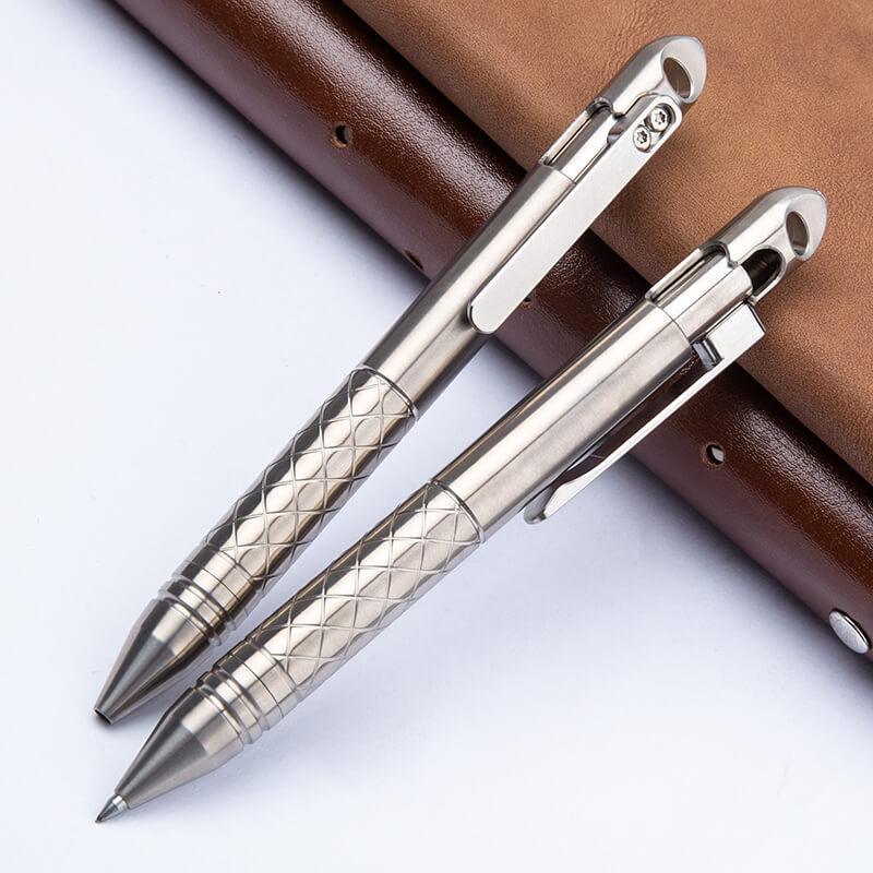 Tenvellon Titanium tactical Pen Button Writing Fluent Light Portable Multi-purpose EDC