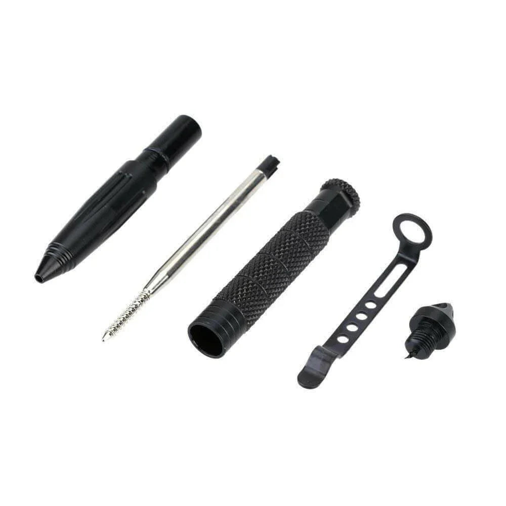 Black aluminum EDC pen with refill included