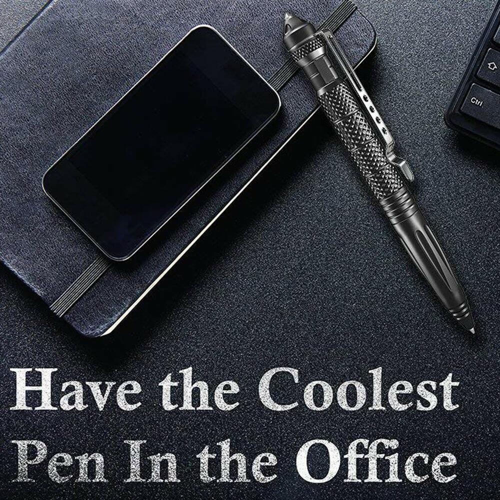 Black aluminum EDC pen with refill included